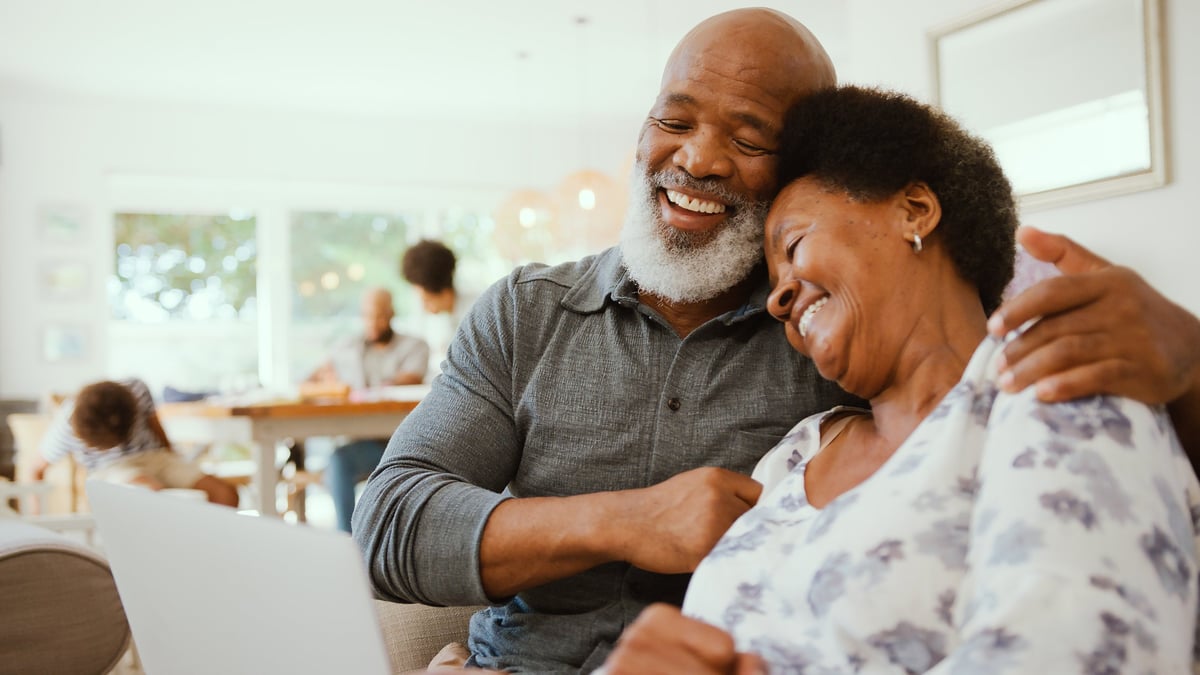 Senior couple at home